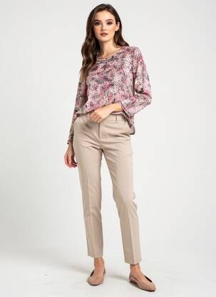 Pull coupe cintrée manches longues rose GEVANA femme
