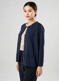 Gilet manches longues fermeture boutonnée sur le devant bleu TELMAIL femme