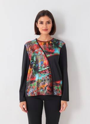 T-shirt manches longues manches longues noir GEVANA femme