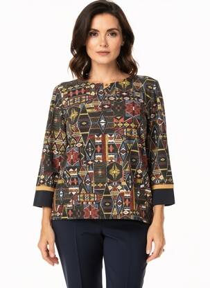 Pull coupe droite manches longues noir GEVANA femme