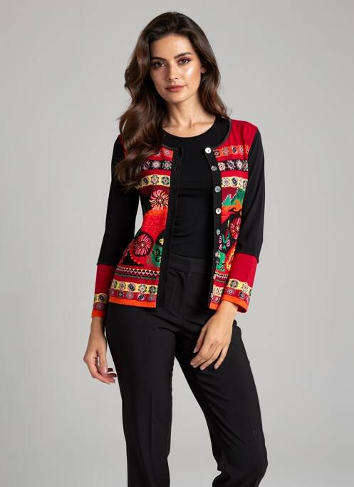 Gilet manches longues stretch rouge OLIVIER PHILIPS femme