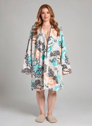 Robe de chambre col v blanc DESIGUAL femme
