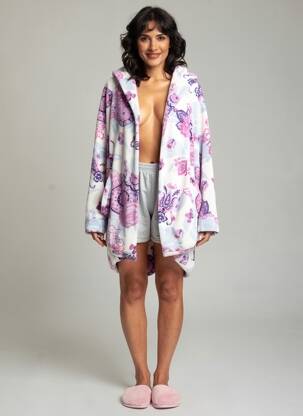 Robe de chambre manches longues violet DESIGUAL femme
