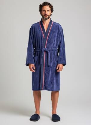 Peignoir imprimé fantaisie bleu EMINENCE homme