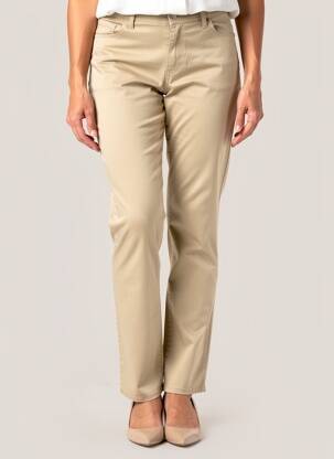 Pantalon slim stretch taille normale beige COWEST femme