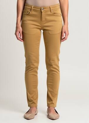 Pantalon slim skinny taille normale jaune KALISSON femme