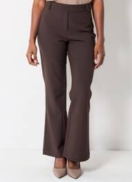 Pantalon flare stretch taille normale marron JANIRA femme