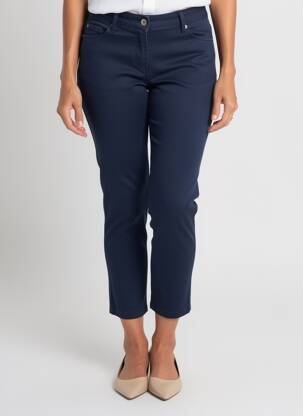Pantalon 7/8 stretch taille normale bleu BARILOCHE femme