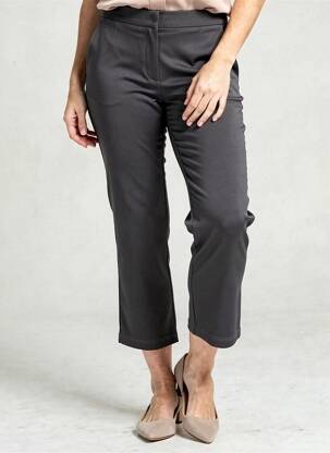 Pantalon 7/8 taille élastique taille normale gris JANIRA femme