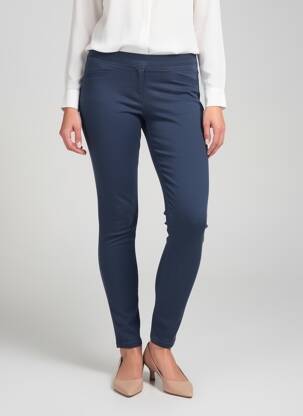 Jegging tissage popeline taille normale bleu JANIRA femme