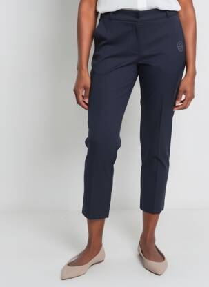 Pantalon 7/8 taille à pinces taille normale bleu BUGARRI femme