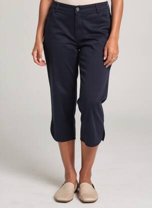 Pantacourt tissage popeline taille normale bleu COWEST femme