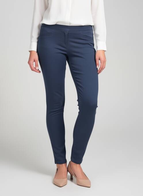 Jegging tissage popeline taille normale bleu JANIRA femme