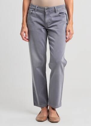 Pantalon droit stretch taille normale gris DESGASTE femme