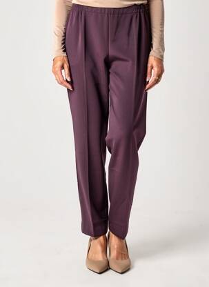 Pantalon droit stretch taille normale violet GEVANA femme