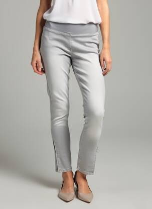 Jegging zippé bas des jambes taille normale gris ZARA femme