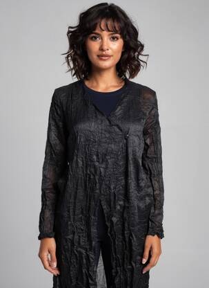 Veste casual fermeture boutonnée sur le devant noir LEÏKO femme