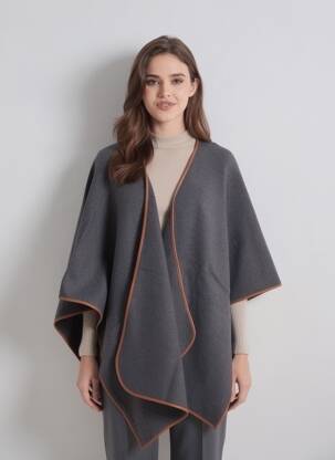 Poncho col v gris PARFOIS femme