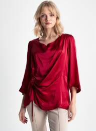 Top coupe fluide manches 3/4 rouge MARITHE & FRANCOIS GIRBAUD femme