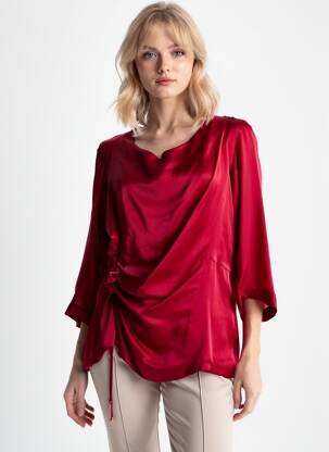 Top coupe fluide manches 3/4 rouge MARITHE & FRANCOIS GIRBAUD femme