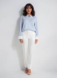 Tunique manches longues col chemisier bleu CULTURE femme