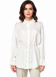 Tunique manches longues col chemisier beige MANGO femme