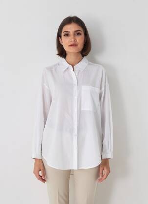Tunique manches longues col chemisier blanc TIFFOSI femme