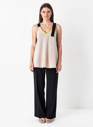 Top coupe fluide sans manche beige PENNYBLACK femme