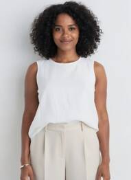 Top sans manche sans manche blanc MAX MARA femme