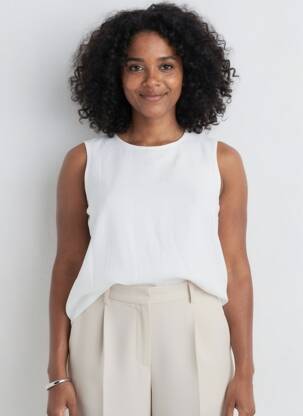Top sans manche sans manche blanc MAX MARA femme