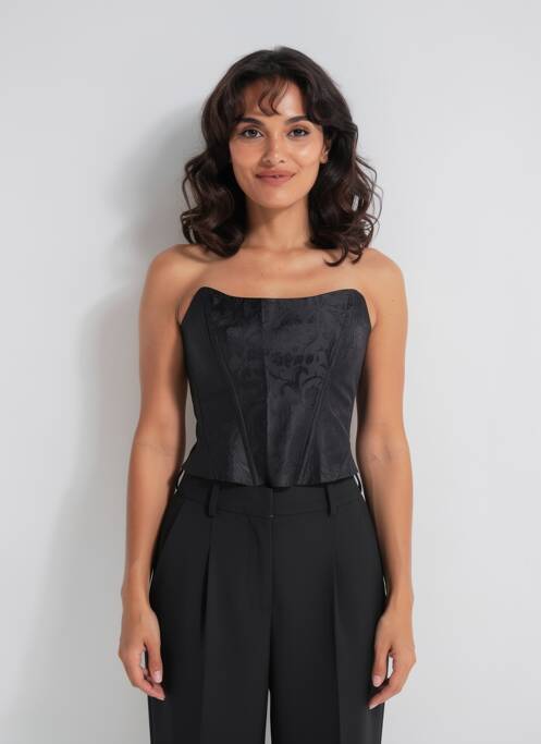 Top col carré sans manche noir RENATO NUCCI femme