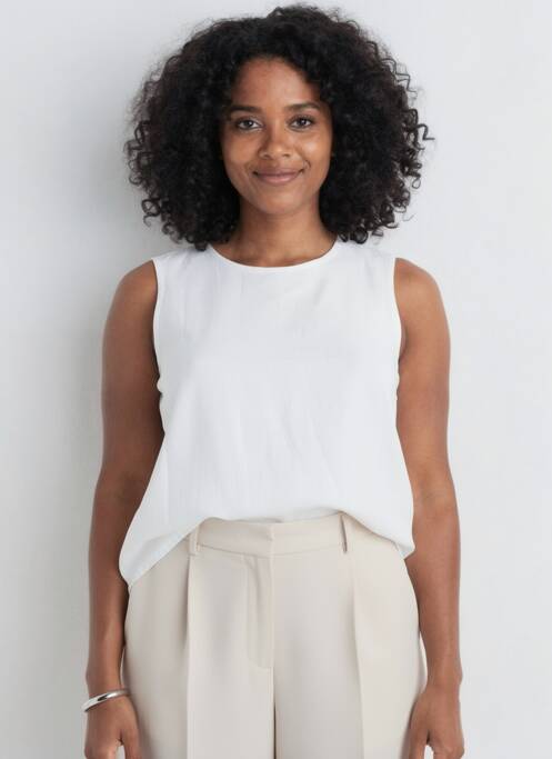 Top sans manche sans manche blanc MAX MARA femme