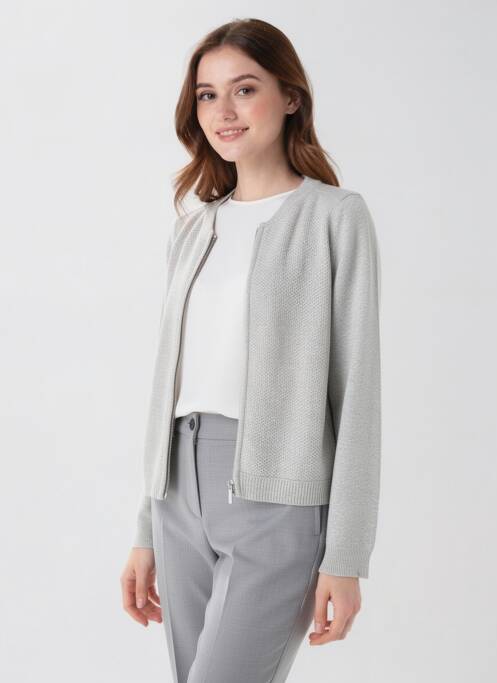 Gilet manches longues stretch gris MONOPRIX femme