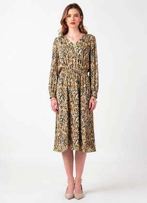 Robe longue manches longues manches longues noir C'EST BEAU LA VIE femme