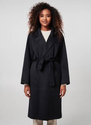 Manteau long coupe cintrée noir JULIE GUERLANDE femme
