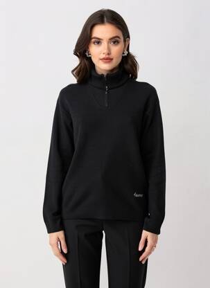 Pull stretch manches longues noir LE LABOUREUR femme