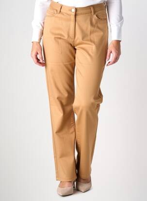 Pantalon droit stretch taille normale marron CHRISTINE LAURE femme