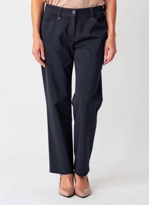 Pantalon droit tissage popeline taille normale bleu CHRISTINE LAURE femme