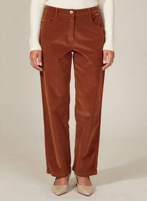 Pantalon droit stretch taille normale orange AGATHE & LOUISE femme