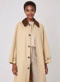 Trench tissage popeline sans capuche beige YERSE femme