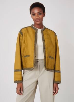 Veste casual col rond jaune MKT STUDIO femme