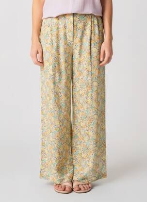 Pantalon flare taille élastique jaune INDI & COLD femme