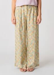 Pantalon flare taille élastique jaune INDI & COLD femme