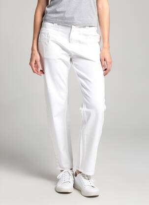 Jeans coupe droite stretch taille normale blanc FIVE femme