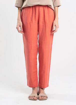 Pantalon 7/8 taille élastique orange HARTFORD femme