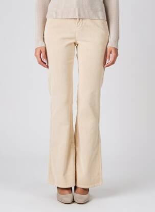 Pantalon flare stretch taille normale beige HAPPY femme
