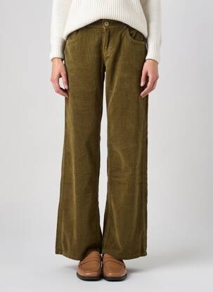 Pantalon large fermeture zippée sous rabat boutonné taille normale vert FREEMAN T.PORTER femme