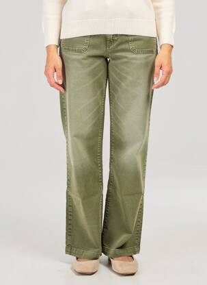 Pantalon droit stretch taille normale vert FIVE femme