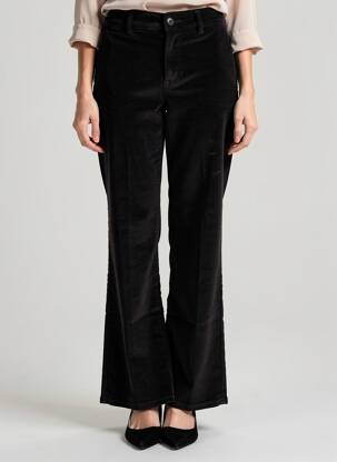 Pantalon flare stretch taille normale noir HAPPY femme