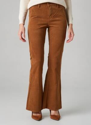 Pantalon flare stretch taille normale marron HAPPY femme